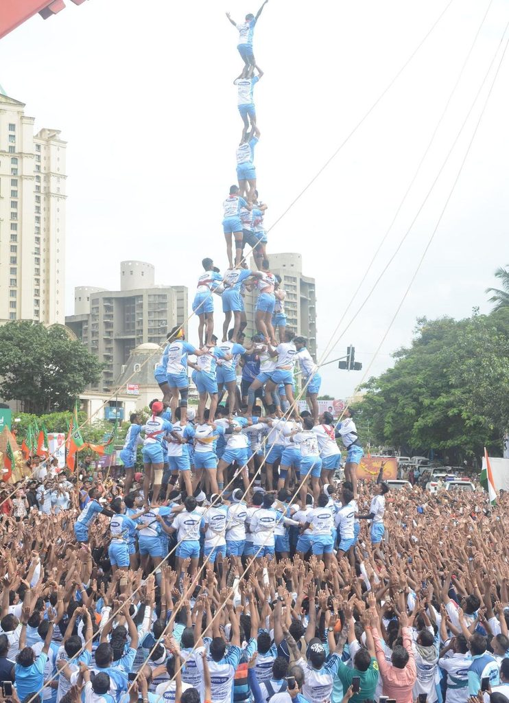Dahi Handi human pyramid celebration. Source: The Hindu